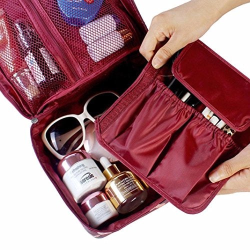 Iktu Multifunction Portable Travel Toiletry Bag -Travel Makeup Cosmetic Printed Organizer Beach Pouch, bathroom storage organizer (Blue) - Image 4