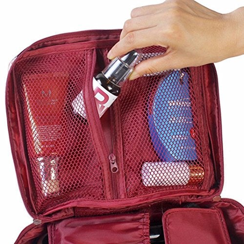 Iktu Multifunction Portable Travel Toiletry Bag -Travel Makeup Cosmetic Printed Organizer Beach Pouch, bathroom storage organizer (Blue) - Image 3