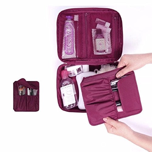 Iktu Multifunction Portable Travel Toiletry Bag -Travel Makeup Cosmetic Printed Organizer Beach Pouch, bathroom storage organizer (Blue) - Image 2
