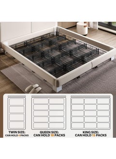 INDIDECOR INDIAN DECOR 44445 Under Bed Storage With Wheels Foldable Underbed Storage Containers Large Wrought Metal for Clothes Storage Basket Movable2 pieces White  - Image 3