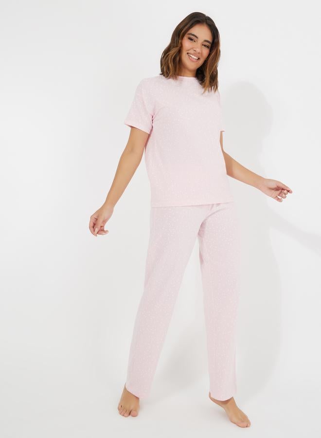 ستايلي طقم بيجاما وتيشيرت بنقاط البولكا - Image 1