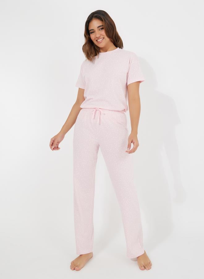 ستايلي طقم بيجاما وتيشيرت بنقاط البولكا - Image 2