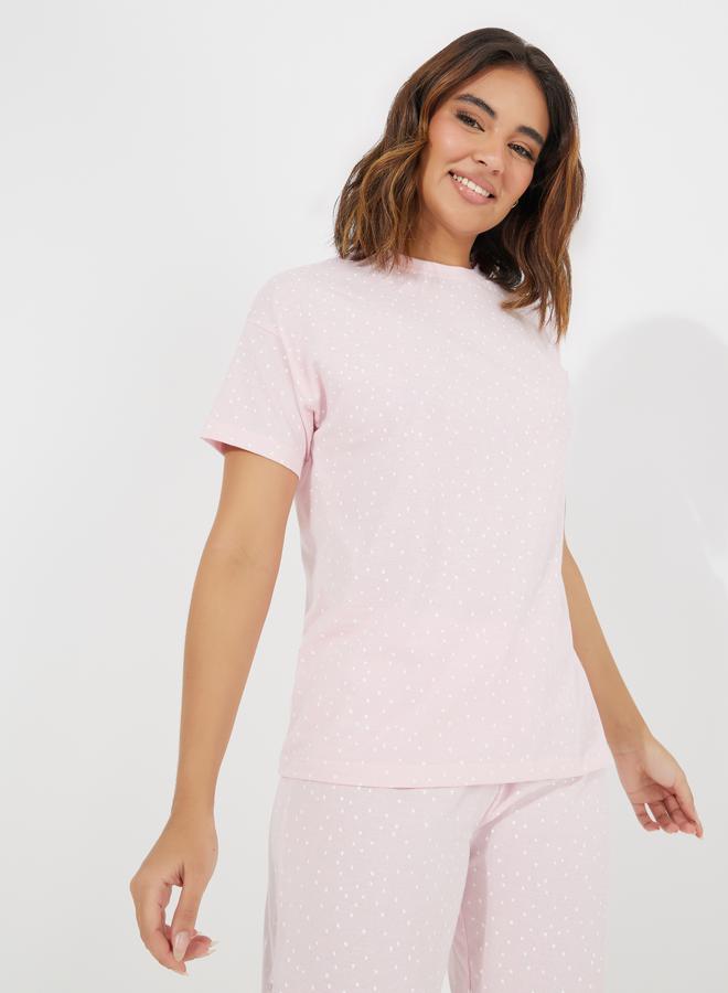 ستايلي طقم بيجاما وتيشيرت بنقاط البولكا - Image 3