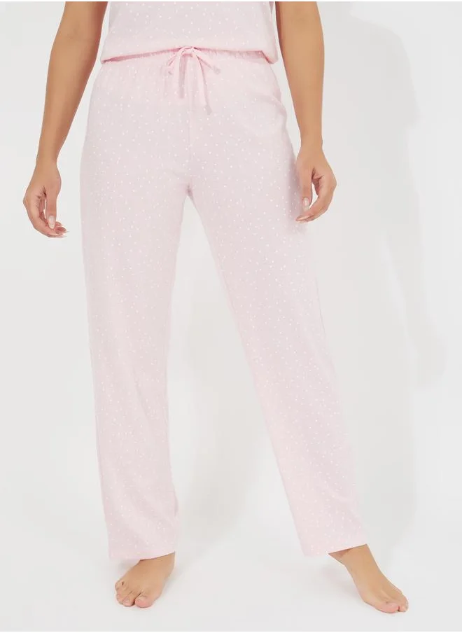 Styli All Over Polka Dot T-Shirt & Pyjama Set