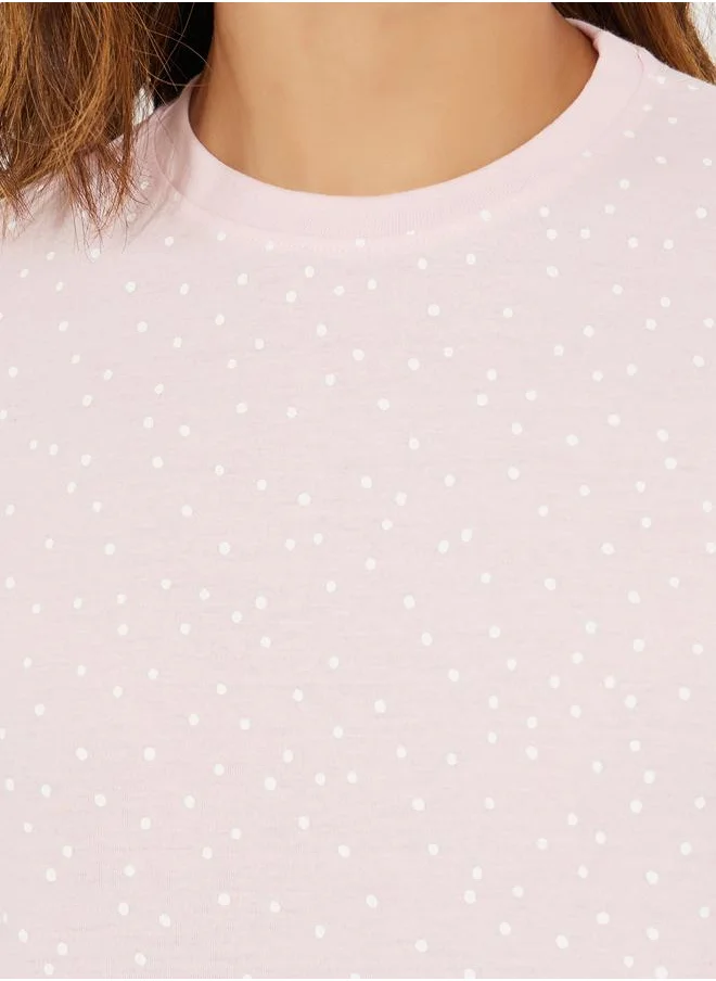 Styli All Over Polka Dot T-Shirt & Pyjama Set