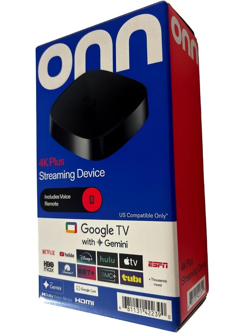 onn. 4K Plus Streaming Device with Google TV and Voice Remote - Image 2