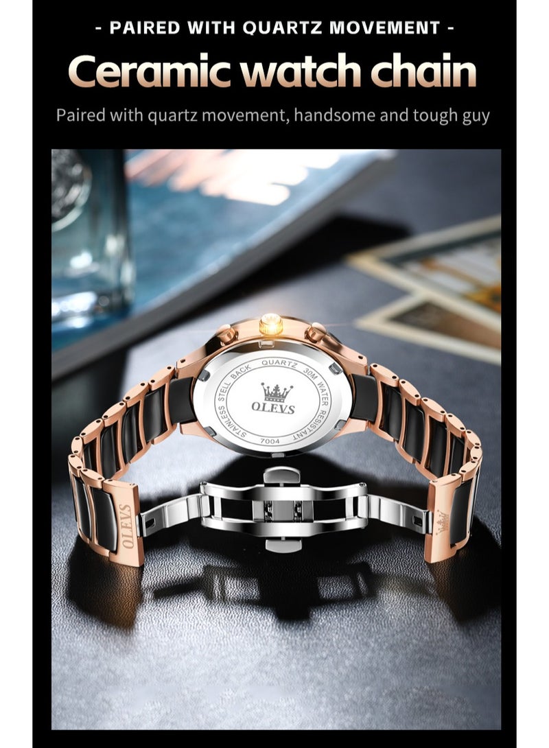 OLEVS 7004 Classic Luxury Men's Ceramic Watch - Image 4