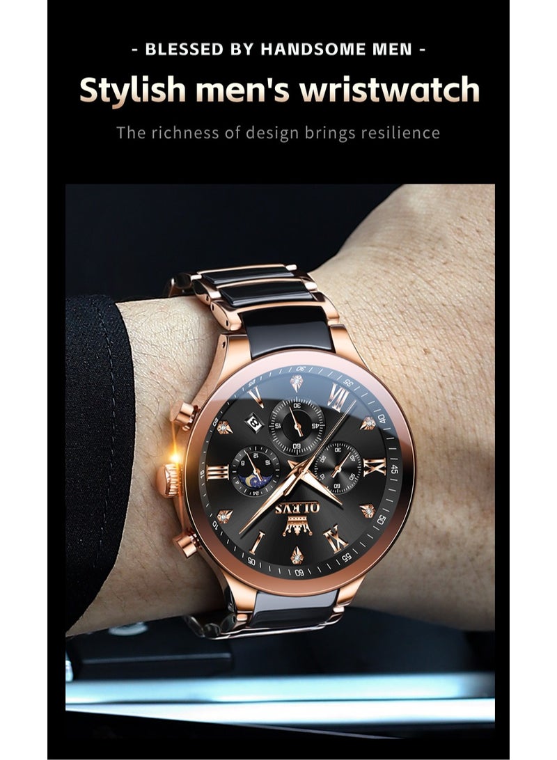 OLEVS 7004 Classic Luxury Men's Ceramic Watch - Image 3