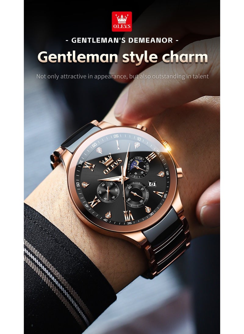 OLEVS 7004 Classic Luxury Men's Ceramic Watch - Image 2