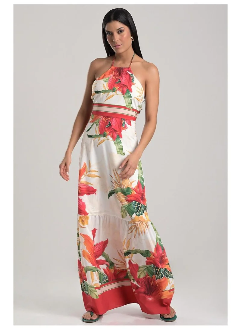 Carmen Steffens  Long Dress with Distinctive Borders for Women | Best Price UAE