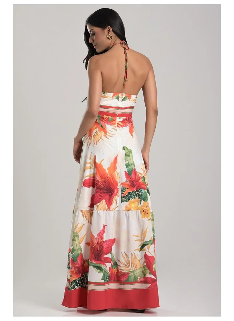 Carmen Steffens  Long Dress with Distinctive Borders for Women | Best Price UAE