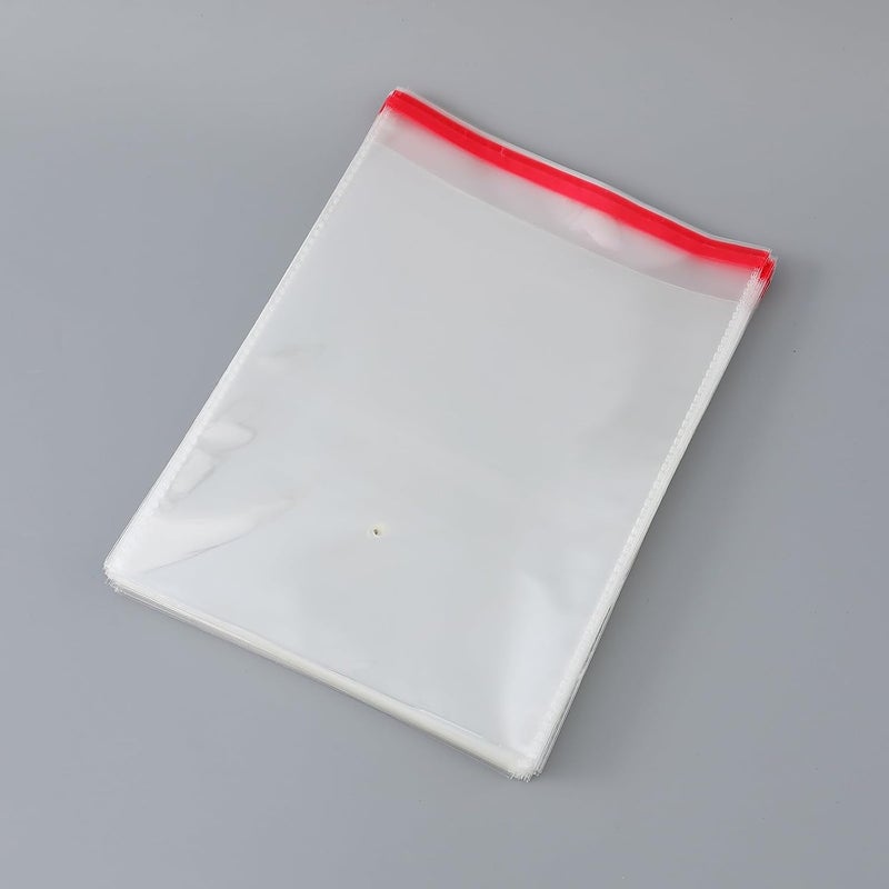 Red Dot Gift® 100 pcs (40X50+3cm) Plastic Bags self-sealing Cellophane Crystal Shiny Clear Cello Transparent Pouch Self-Adhesive Resealable for packing and  storage - Image 1