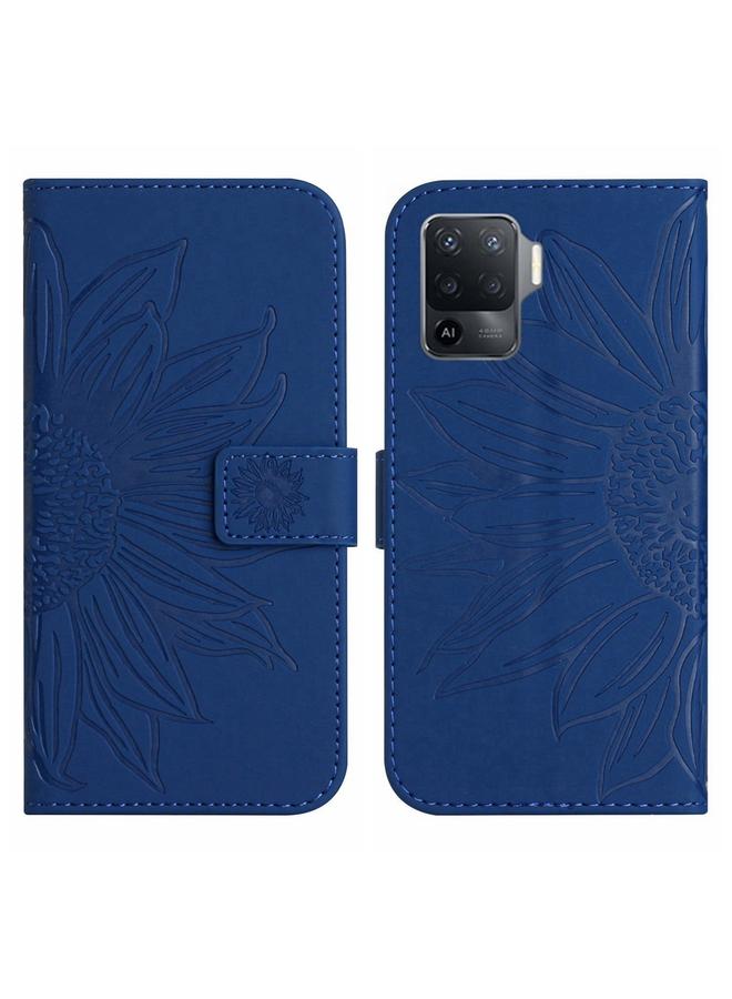 اس-توب جراب لهاتف OPPO A54 4G/A16 4G، جراب هاتف جلدي قلاب بنقشة زهرة الشمس مع حبل تعليق - Image 2