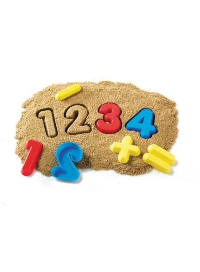 Learning Resources Numbers & Operations Sand Moulds, Set Of 26, Early Maths Learning, Fine Motor Skills Toy, Includes Mesh Storage Bag, Ages 3+ - Image 1