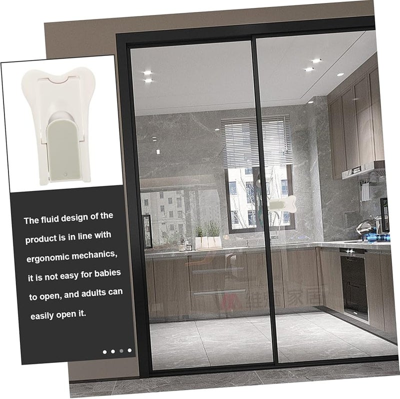 VILLCASE 3 Pack Adjustable White Window Lock Stopper Safety Sliding Locks Easy Installation - Image 4