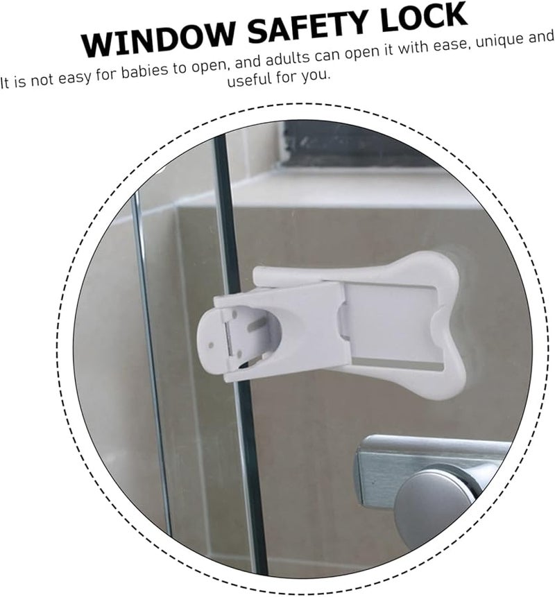 VILLCASE 3 Pack Adjustable White Window Lock Stopper Safety Sliding Locks Easy Installation - Image 5