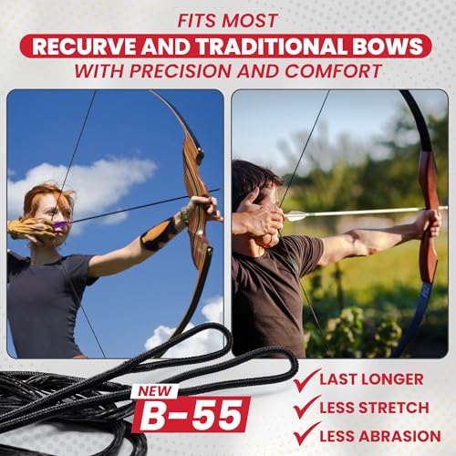 Legend Recurve Bow String - Dacron Bow String Replacement - Traditional Bowstrings - Recurve Bow Archery Accessories - Archery Equipment for Recurve Bows - Bowstring AMO 48 inch - 16 Strands - Image 4