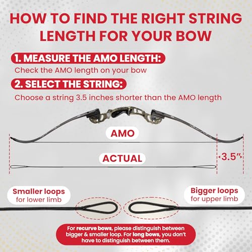 Legend Recurve Bow String - Dacron Bow String Replacement - Traditional Bowstrings - Recurve Bow Archery Accessories - Archery Equipment for Recurve Bows - Bowstring AMO 48 inch - 16 Strands - Image 5