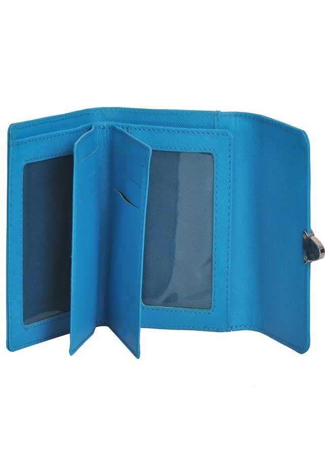 Mandava Genuine Safiano Leather Turquoise Ladies Wallet - Image 3