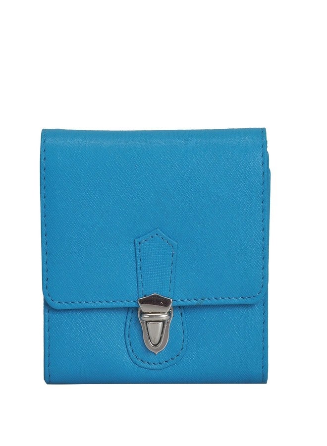 Mandava Genuine Safiano Leather Turquoise Ladies Wallet - Image 1