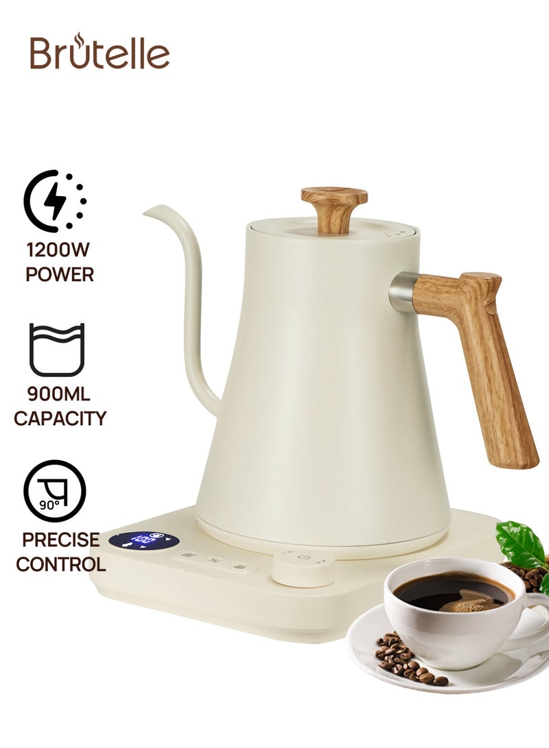 Brutelle V60 Kettle Gooseneck Kettle 900ML Electric Kettle Stainless Steel 1200W for Home Office Apartment for V60 coffee Tea Matcha KT90 PRO - Image 1