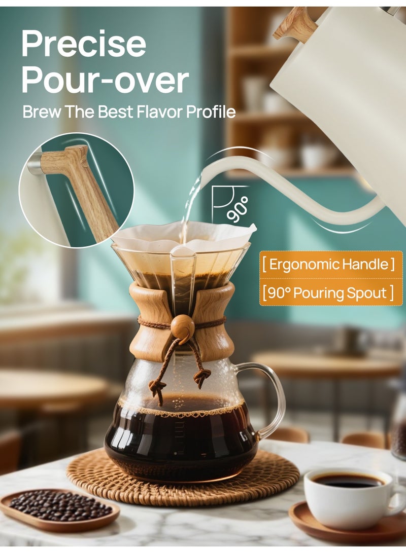 Brutelle V60 Kettle Gooseneck Kettle 900ML Electric Kettle Stainless Steel 1200W for Home Office Apartment for V60 coffee Tea Matcha KT90 PRO - Image 2