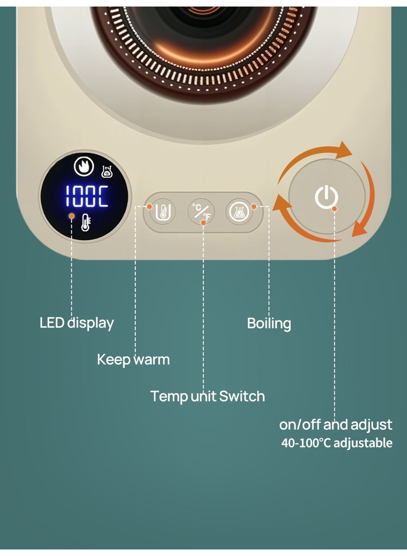 Brutelle V60 Kettle Gooseneck Kettle 900ML Electric Kettle Stainless Steel 1200W for Home Office Apartment for V60 coffee Tea Matcha KT90 PRO - Image 4