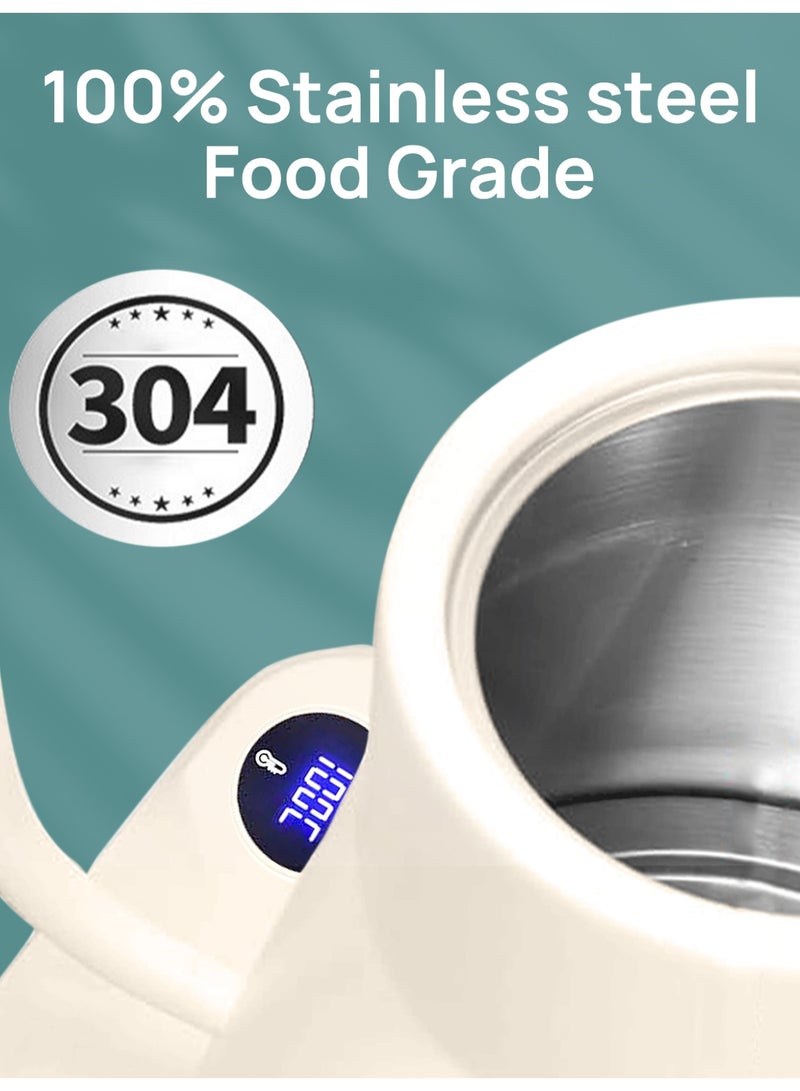Brutelle V60 Kettle Gooseneck Kettle 900ML Electric Kettle Stainless Steel 1200W for Home Office Apartment for V60 coffee Tea Matcha KT90 PRO - Image 5
