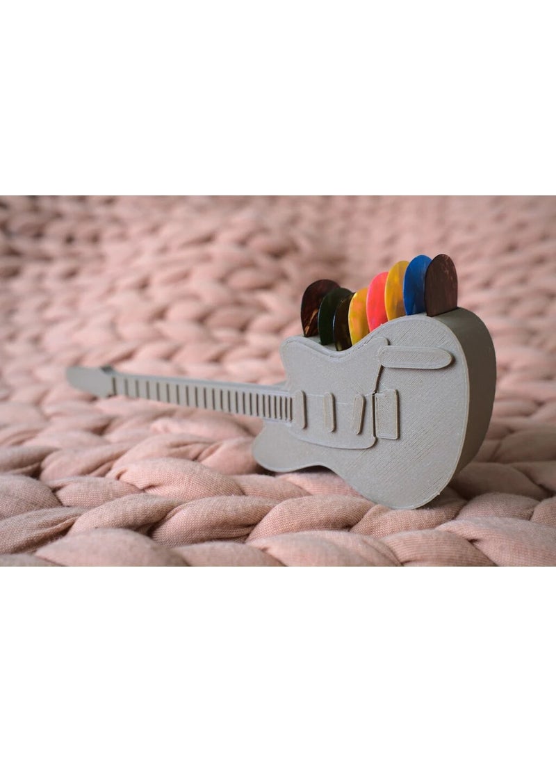 Internos Design 8-Section Guitar-Shaped Guitar Pick Stand 