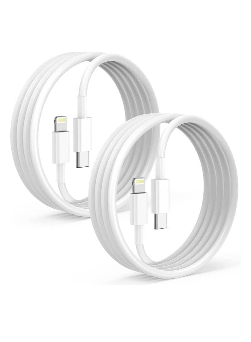 Terabyte iPhone Fast Charger Lightning Cable [Apple MFi Certified] 2-Pack USB-C to Lightning Cable (6.6Ft) - Image 1