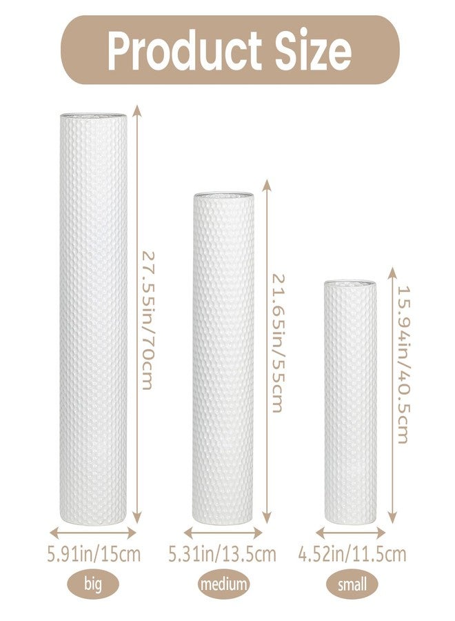 Dnnnii White Tall Floor Vase Metal Cylinder Vases - Image 3