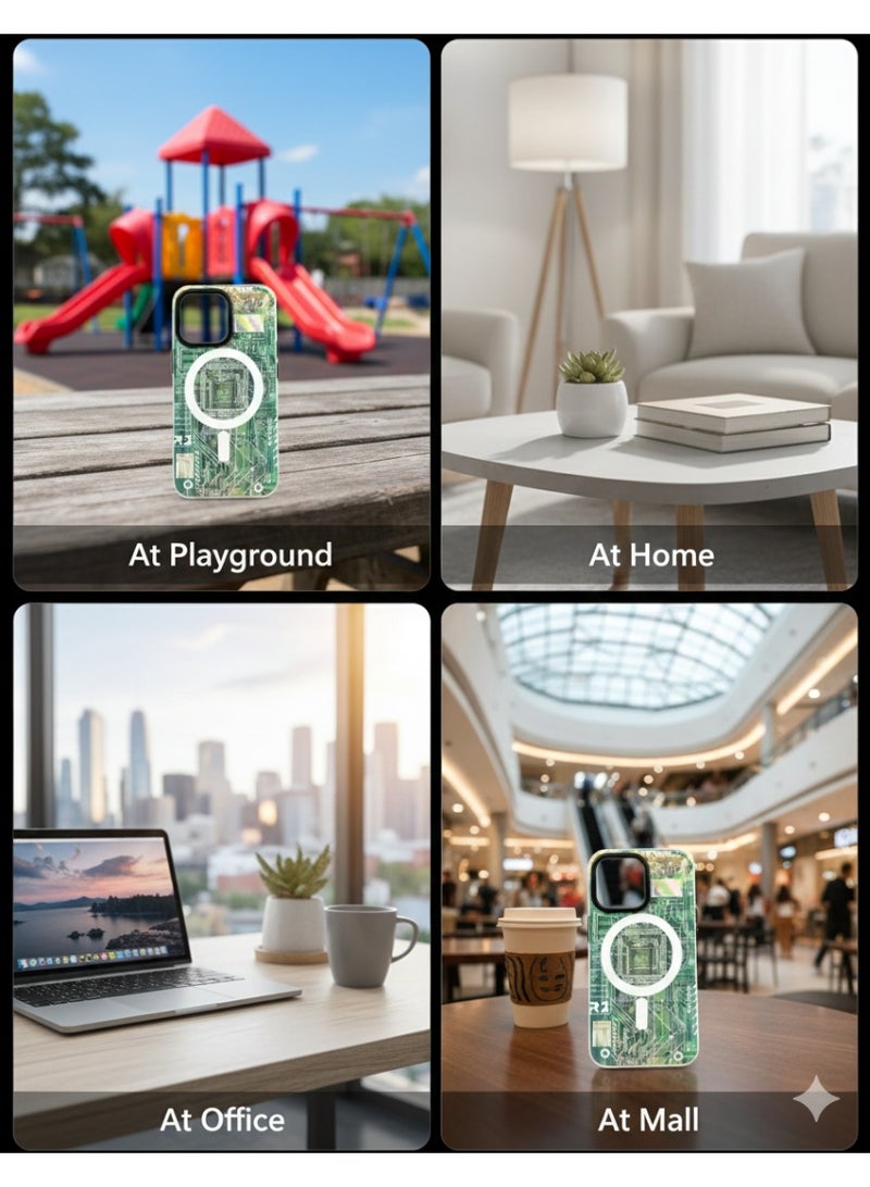 Grace Hardwired Green Circuitry MagSafe-Compatible Case for iphone 13 PRO - Image 4