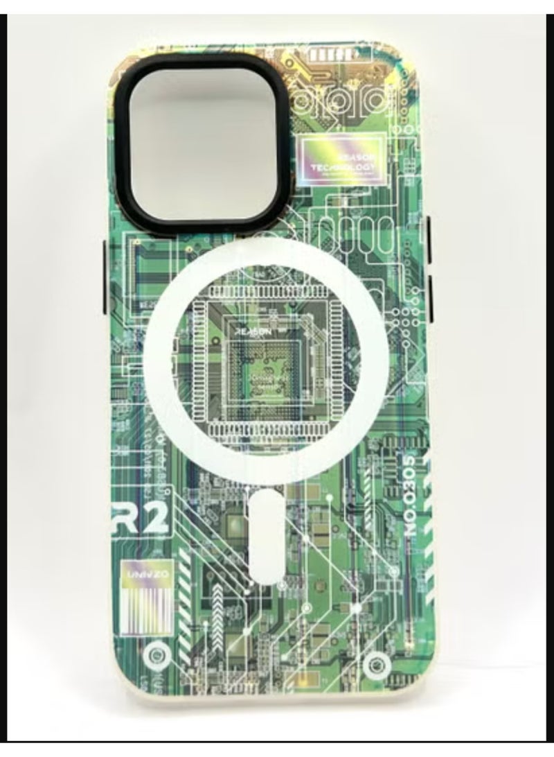 Grace Hardwired Green Circuitry MagSafe-Compatible Case for iphone 13 PRO - Image 5