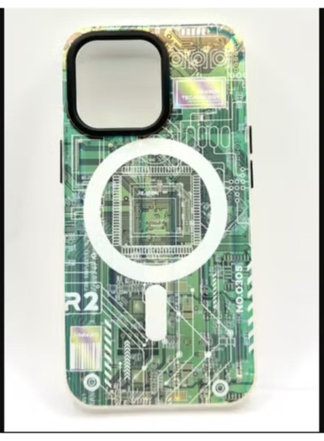 جريس جراب متوافق مع تقنية MagSafe، مزود بدائرة خضراء مدمجة، لهاتف آيفون 13 برو من آبل - Image 1