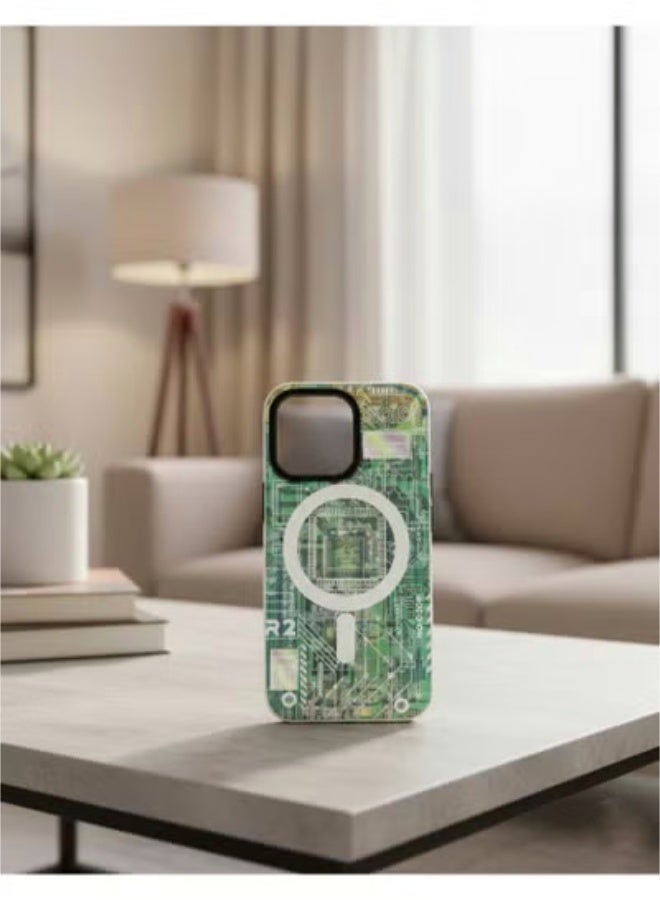 جريس جراب متوافق مع تقنية MagSafe، مزود بدائرة خضراء مدمجة، لهاتف آيفون 13 برو من آبل - Image 4