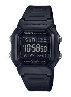 Men's Water Resistant Digital Black Resin Band Watch W-800H-1BV