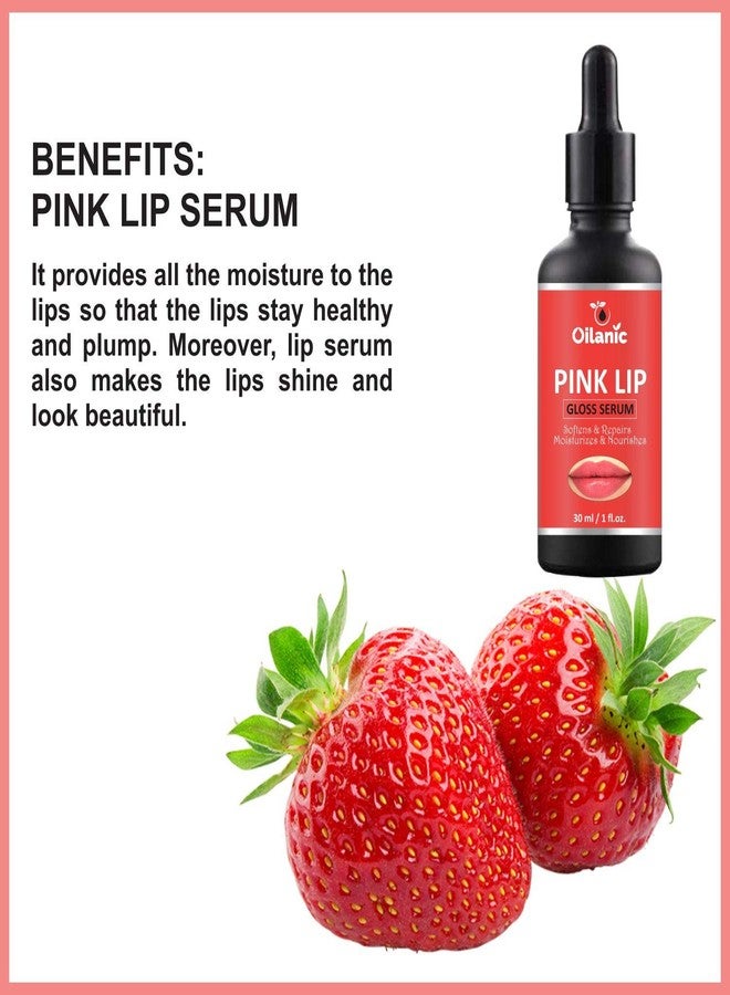 Oilanic Premium Pink Lip Gloss Serum for Soft and Natural Lips Combo pack of 3 bottle of 30 ml(90 ml) - Image 4