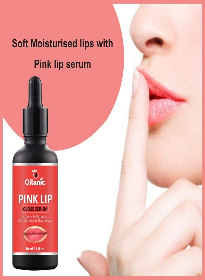 Oilanic Premium Pink Lip Gloss Serum for Soft and Natural Lips Combo pack of 3 bottle of 30 ml(90 ml) - Image 3