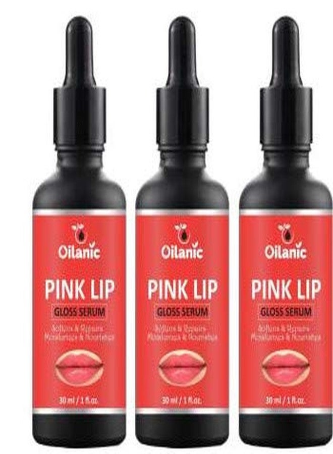 Oilanic Premium Pink Lip Gloss Serum for Soft and Natural Lips Combo pack of 3 bottle of 30 ml(90 ml) - Image 2