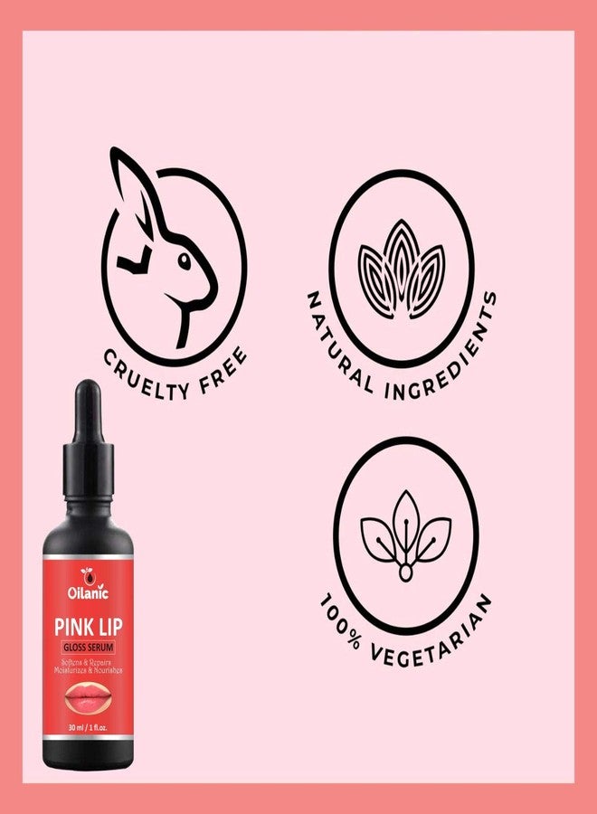Oilanic Premium Pink Lip Gloss Serum for Soft and Natural Lips Combo pack of 3 bottle of 30 ml(90 ml) - Image 5