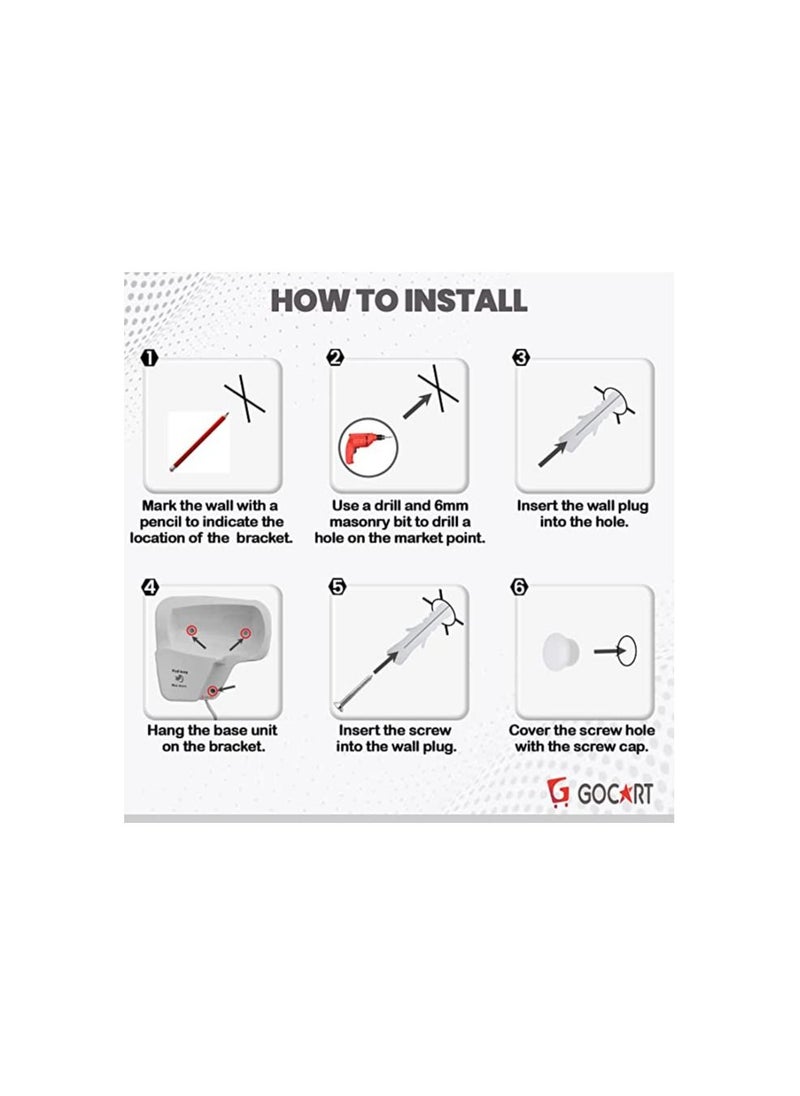 GOCART WITH G LOGO - GOCART WITH G LOGO 1200 Watts Hair Dryer Electric Wall Mount Hairdryers Hotel Bathroom Household Dry Skin Hanging Wall - Image 1