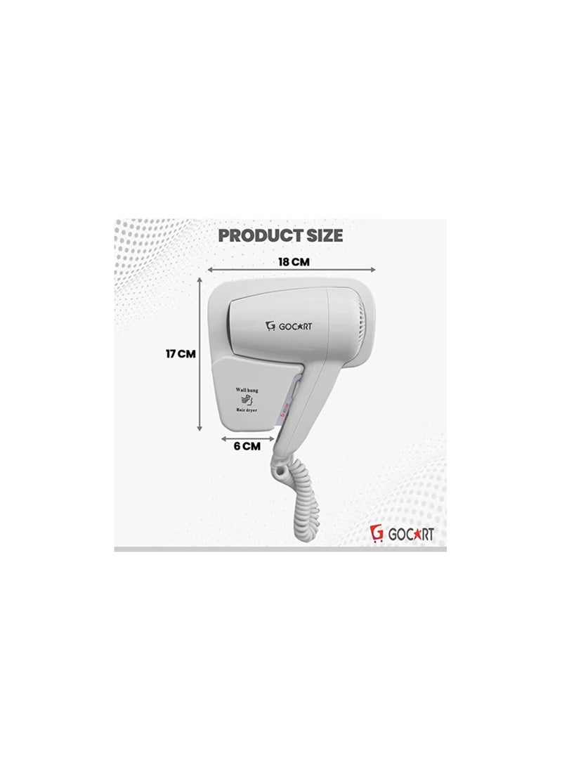 GOCART WITH G LOGO - GOCART WITH G LOGO 1200 Watts Hair Dryer Electric Wall Mount Hairdryers Hotel Bathroom Household Dry Skin Hanging Wall - Image 1