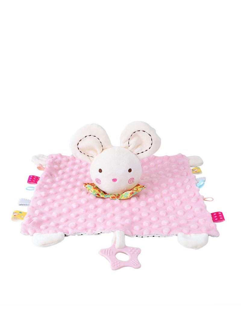 Loquat Baby Cute Cartoon Animal Holding Doll Baby Toy with Doll Comfort Scarf 28*28CM Pink  - Image 2