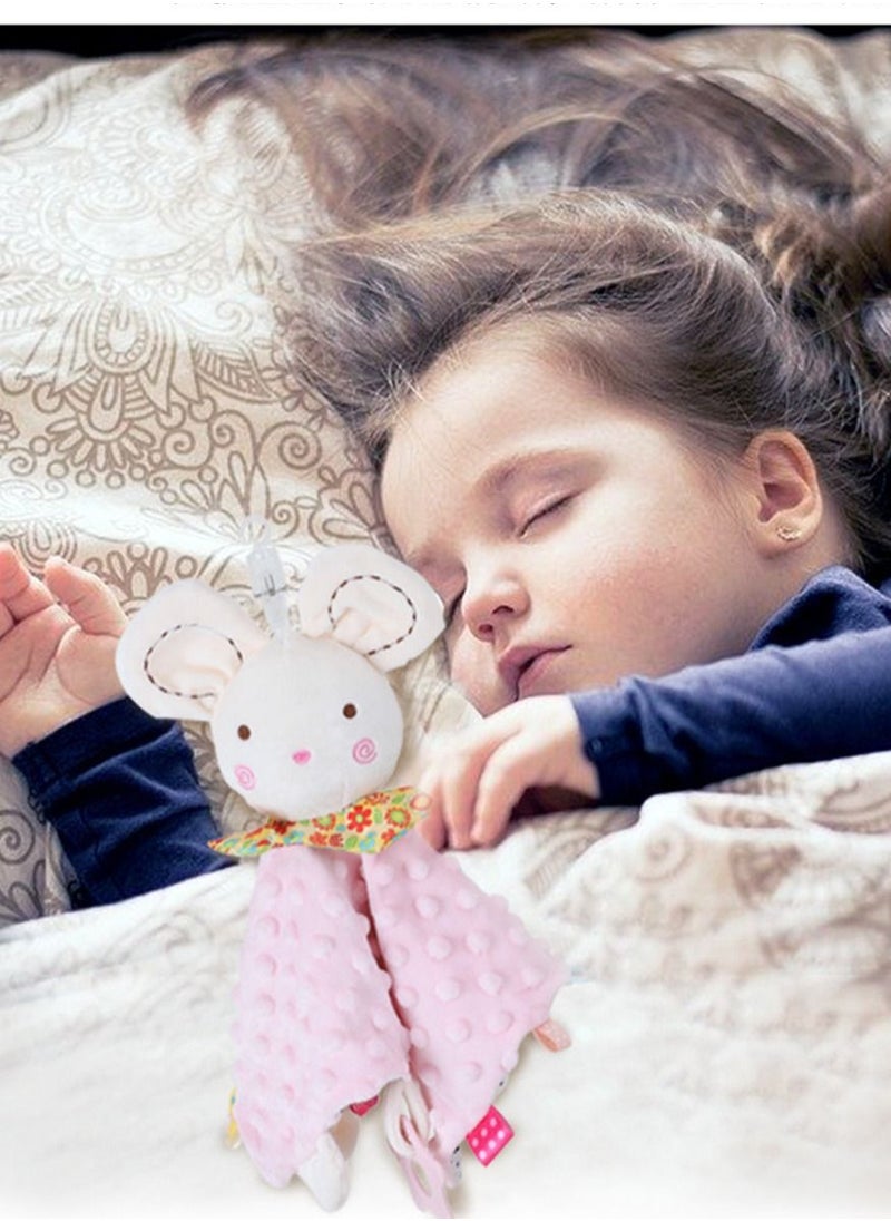 Loquat Baby Cute Cartoon Animal Holding Doll Baby Toy with Doll Comfort Scarf 28*28CM Pink  - Image 3