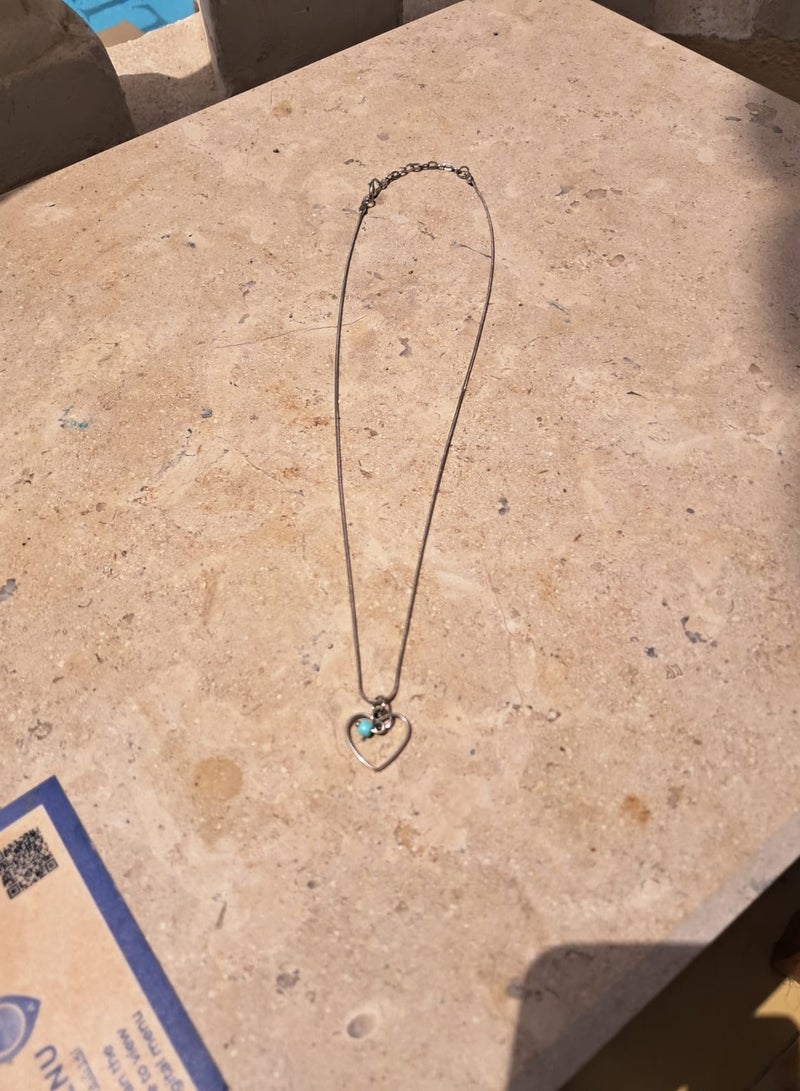 Gerenic Chain silvery with turquoise heart