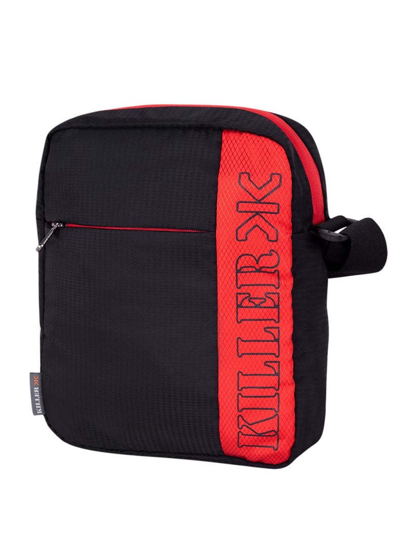 KILLER ENTIZO Traveler Sling Bag For 10" iPad/Tablet - Shoulder Side Sling Bag for Men - Black & Red - Image 3