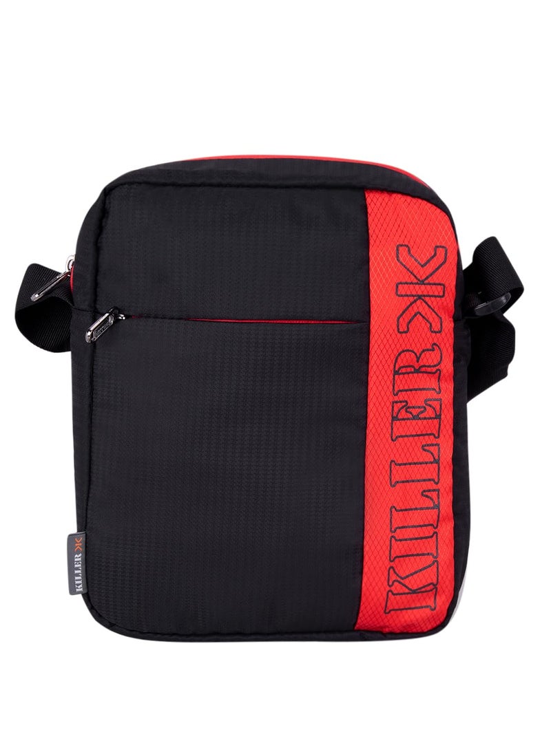 KILLER ENTIZO Traveler Sling Bag For 10" iPad/Tablet - Shoulder Side Sling Bag for Men - Black & Red - Image 1