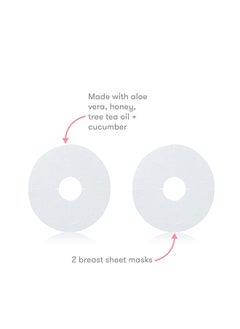 frida mom Breast Mask For Hydration- Made With Aloe Vera, Honey, Tea Tree Oil, Cucumber To Nourish And Soothe Breast- 2 Sheet Masks  - Image 4