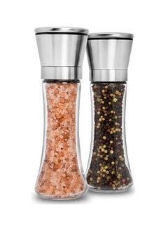 Oasisgalore 2-Piece Stainless Steel Salt  and Pepper Grinder Set with Lids  for Home Kitchen  - Image 1