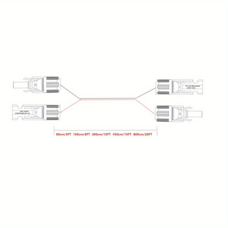 12AWG MC4 Solar Battery Extension Cable 3FT With Male Female Connectors for RV Car Outdoor - Image 2
